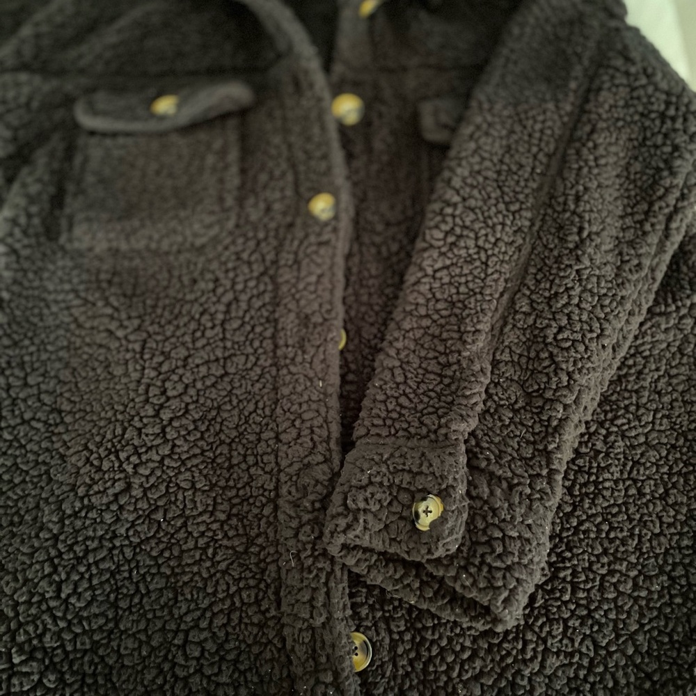No Boundaries Black Sherpa Jacket Size Large (11-13)